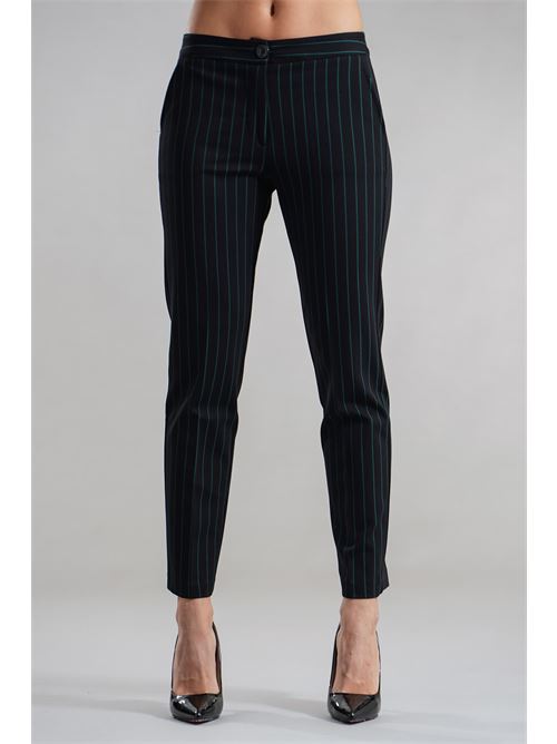 Pantalone gessato GM by Gai Mattiolo | GM3579NERO/VERDE